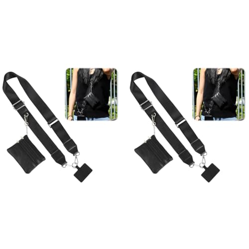 ZORBES® Fashion Phone Strap with Small PU Cash Bag Removable Shoulder Strap with Insert Sheet Anti-lost Universal Adjustable Polyester for Travel Daily 2 PCS ZORBES® Fashion Phone Strap with Small PU Cash Bag Removable Shoulder Strap with Insert Sheet Anti-lost Universal Adjustable Polyester for Travel Daily 2 PCS